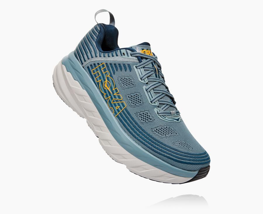 Hoka One One Bondi 6 - Men Running Shoes - Blue,Australia KQE-589712